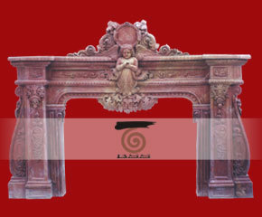 marble fireplace surround in USA style A-FP069