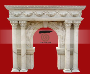marble fireplace surround in USA style A-FP073