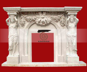 marble fireplace surround in USA style A-FP076